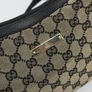 GUCCI GG Canvas Shoulder Bag Black Gold 019 0433 Auth 185255-7