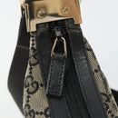 GUCCI GG Canvas Shoulder Bag Black Gold 019 0433 Auth 185255-9