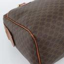 CELINE Macadam Canvas Hand Bag PVC Leather Brown Gold Auth 185260A-17