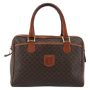 CELINE Macadam Canvas Hand Bag PVC Leather Brown Gold Auth 185260A-13