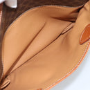 CELINE Macadam Canvas Hand Bag PVC Leather Brown Gold Auth 185260A-23