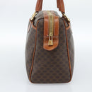 CELINE Macadam Canvas Hand Bag PVC Leather Brown Gold Auth 185260A-3