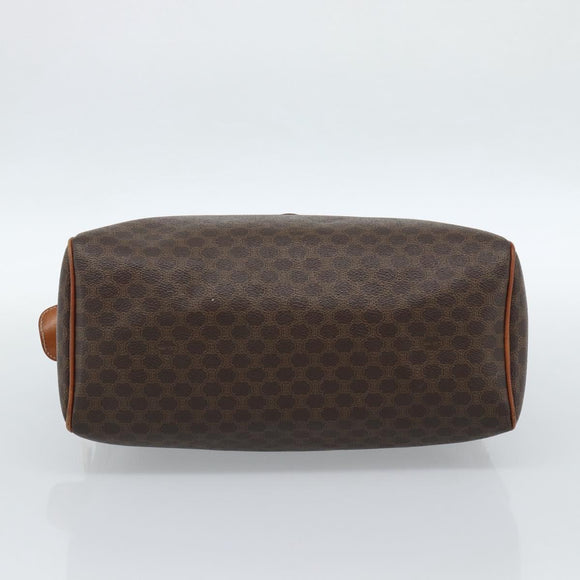 CELINE Macadam Canvas Hand Bag PVC Leather Brown Gold Auth 185260A