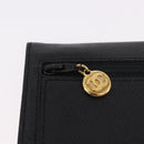 CHANEL COCO Mark Pouch Caviar Skin Black Gold CC Auth 185262V-17