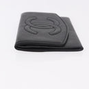 CHANEL COCO Mark Pouch Caviar Skin Black Gold CC Auth 185262V-4