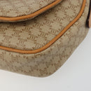 CELINE Macadam Canvas Shoulder Bag PVC Beige Gold Auth 185263-10