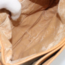 CELINE Macadam Canvas Shoulder Bag PVC Beige Gold Auth 185263-17