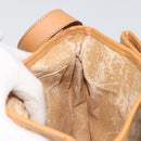 CELINE Macadam Canvas Shoulder Bag PVC Beige Gold Auth 185263-18