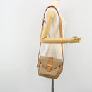 CELINE Macadam Canvas Shoulder Bag PVC Beige Gold Auth 185263-23