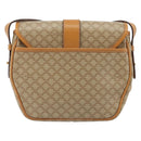CELINE Macadam Canvas Shoulder Bag PVC Beige Gold Auth 185263-3