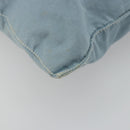 PRADA Sports Line Tote Bag Canvas Light Blue Silver Auth 185264-13