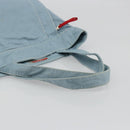 PRADA Sports Line Tote Bag Canvas Light Blue Silver Auth 185264-7
