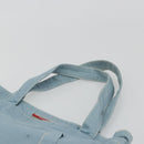 PRADA Sports Line Tote Bag Canvas Light Blue Silver Auth 185264-8