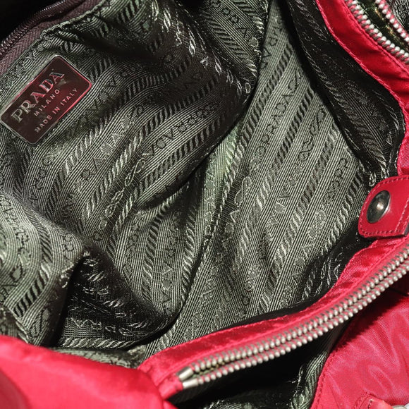 PRADA Hand Bag Nylon 3 Set Red Black Khaki Auth 185271