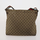 GUCCI GG Canvas GG Crystal Web Sherry Line Bag Coated Canvas 4 Set Auth 185272-15