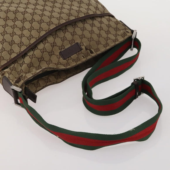 GUCCI GG Canvas GG Crystal Web Sherry Line Bag Coated Canvas 4 Set Auth 185272
