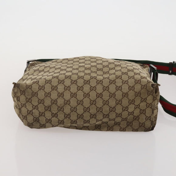 GUCCI GG Canvas GG Crystal Web Sherry Line Bag Coated Canvas 4 Set Auth 185272