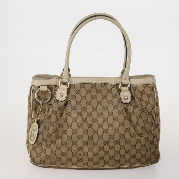 GUCCI GG Canvas GG Crystal Web Sherry Line Bag Coated Canvas 4 Set Auth 185272