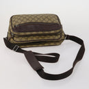 GUCCI GG Supreme Sherry Line Shoulder Bag PVC 3 Set Navy Beige Auth 185273-12