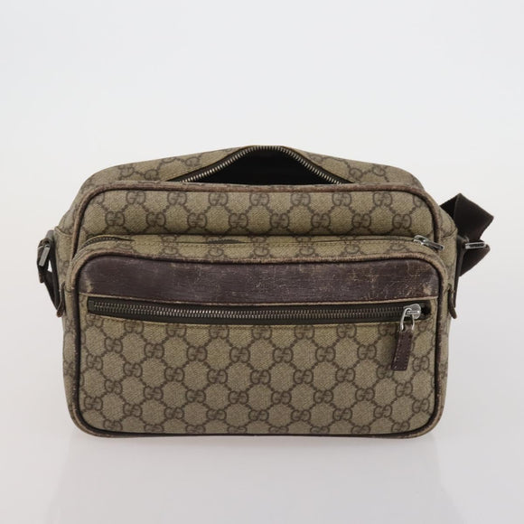 GUCCI GG Supreme Sherry Line Shoulder Bag PVC 3 Set Navy Beige Auth 185273