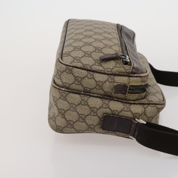 GUCCI GG Supreme Sherry Line Shoulder Bag PVC 3 Set Navy Beige Auth 185273