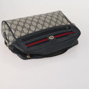 GUCCI GG Supreme Sherry Line Shoulder Bag PVC 3 Set Navy Beige Auth 185273-5
