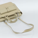 GUCCI Hand Bag Leather 2way White Silver 000 2058 0307 5 Auth 185278-10
