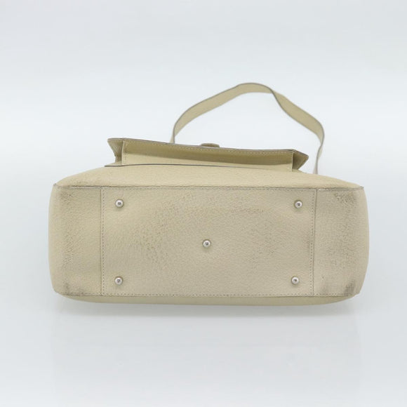 GUCCI Hand Bag Leather 2way White Silver 000 2058 0307 5 Auth 185278