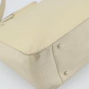 GUCCI Hand Bag Leather 2way White Silver 000 2058 0307 5 Auth 185278-19