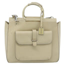 GUCCI Hand Bag Leather 2way White Silver 000 2058 0307 5 Auth 185278-13