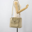 GUCCI Hand Bag Leather 2way White Silver 000 2058 0307 5 Auth 185278-26