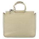 GUCCI Hand Bag Leather 2way White Silver 000 2058 0307 5 Auth 185278-2