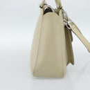 GUCCI Hand Bag Leather 2way White Silver 000 2058 0307 5 Auth 185278-3