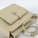 GUCCI Hand Bag Leather 2way White Silver 000 2058 0307 5 Auth 185278-14