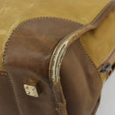 LOEWE Anagram Amazonas Handtasche Leder Beige Gold Auth 185279-15