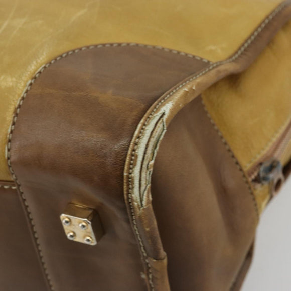 LOEWE Anagram Amazonas Handtasche Leder Beige Gold Auth 185279