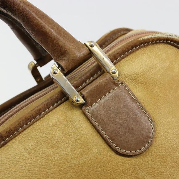 LOEWE Anagram Amazonas Handtasche Leder Beige Gold Auth 185279