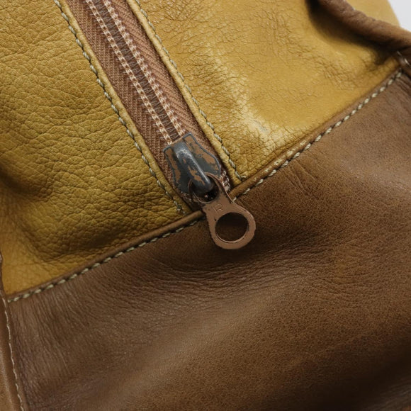 LOEWE Anagram Amazonas Handtasche Leder Beige Gold Auth 185279