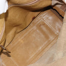 LOEWE Anagram Amazonas Handtasche Leder Beige Gold Auth 185279-11