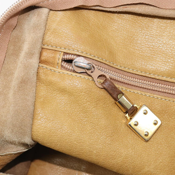 LOEWE Anagram Amazonas Handtasche Leder Beige Gold Auth 185279