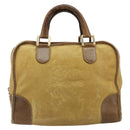 LOEWE Anagram Amazonas Handtasche Leder Beige Gold Auth 185279-13