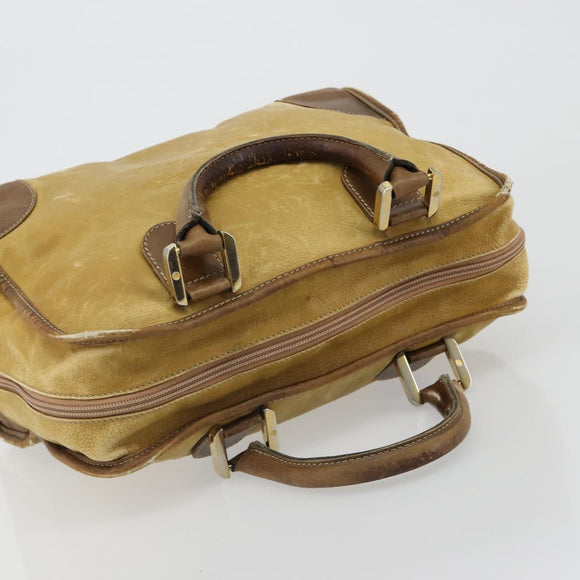 LOEWE Anagram Amazonas Handtasche Leder Beige Gold Auth 185279
