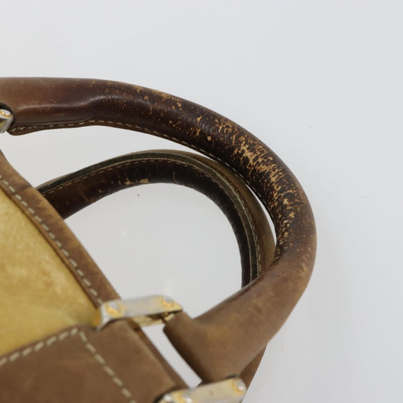 LOEWE Anagram Amazonas Handtasche Leder Beige Gold Auth 185279