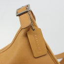 Coach Shoulder Bag Leather Brown Silver Auth 185288-17