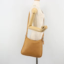 Coach Shoulder Bag Leather Brown Silver Auth 185288-23