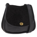 Coach Shoulder Bag Suede Black Gold Auth 185289-1