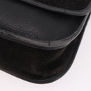 Coach Shoulder Bag Suede Black Gold Auth 185289-11