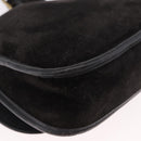 Coach Shoulder Bag Suede Black Gold Auth 185289-12