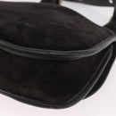 Coach Shoulder Bag Suede Black Gold Auth 185289-13