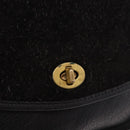 Coach Shoulder Bag Suede Black Gold Auth 185289-15